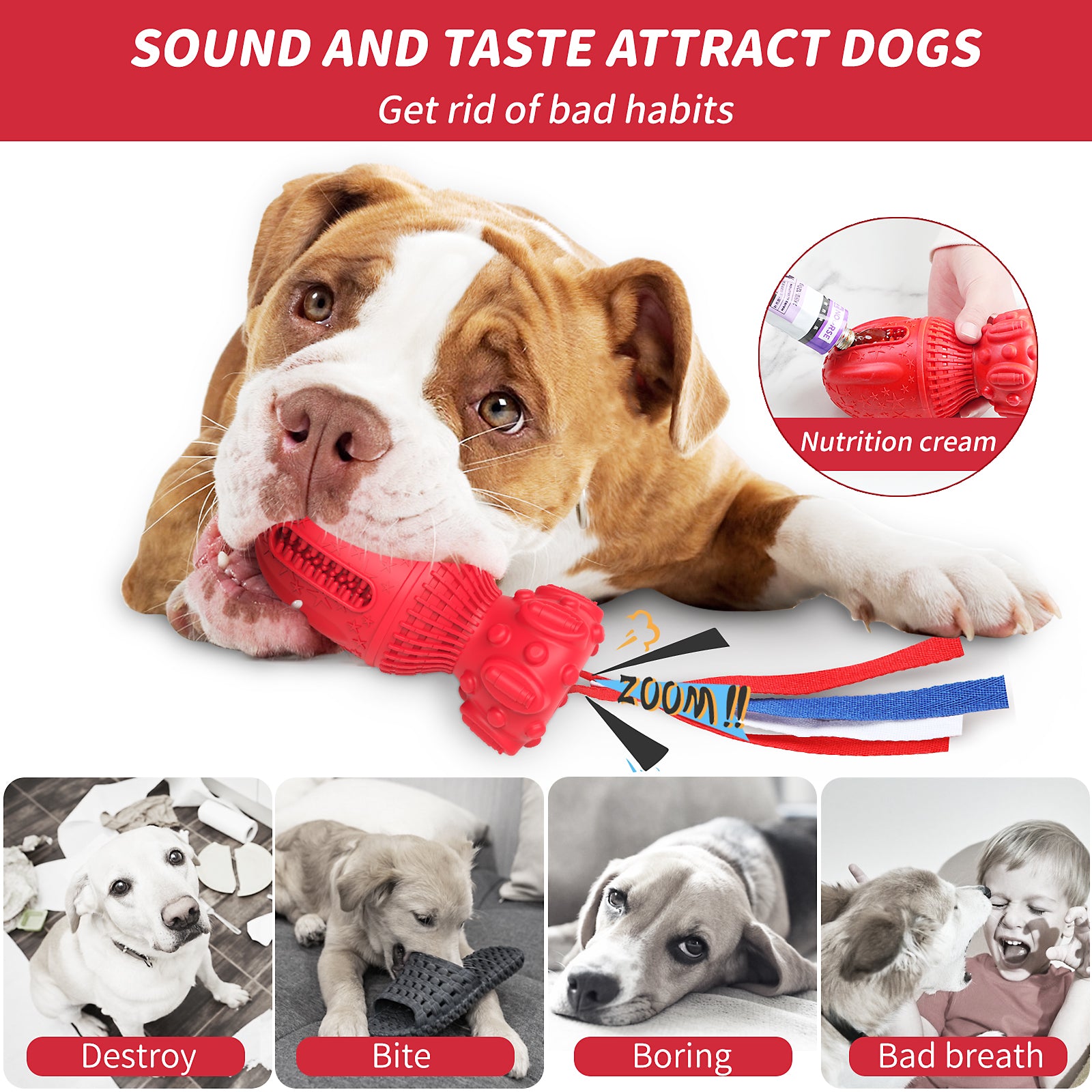 Dog Squeaky Toy for Large Medium Chewers, Interactive Dog Toys."Clearance Product, Random Color, Please Don'T Purchase If You Mind."