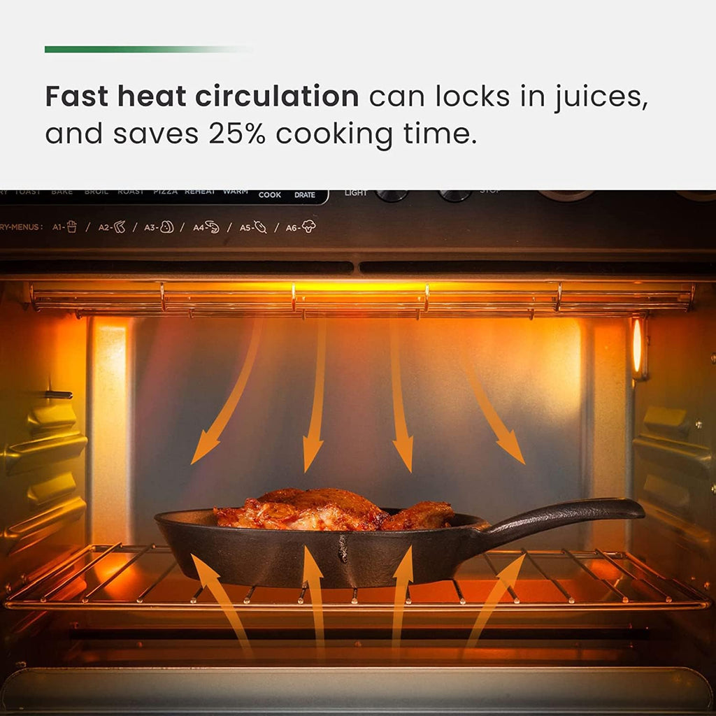 26.3 QT/25 L Extra-Large Smart Air Fryer Toaster Oven, 10-In-1 Convection Countertop Oven Combination, Black Matte Stainless Steel